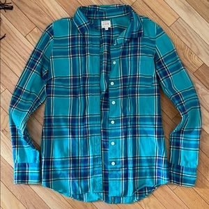 Women’s j crew xs long sleeve flannel shirt